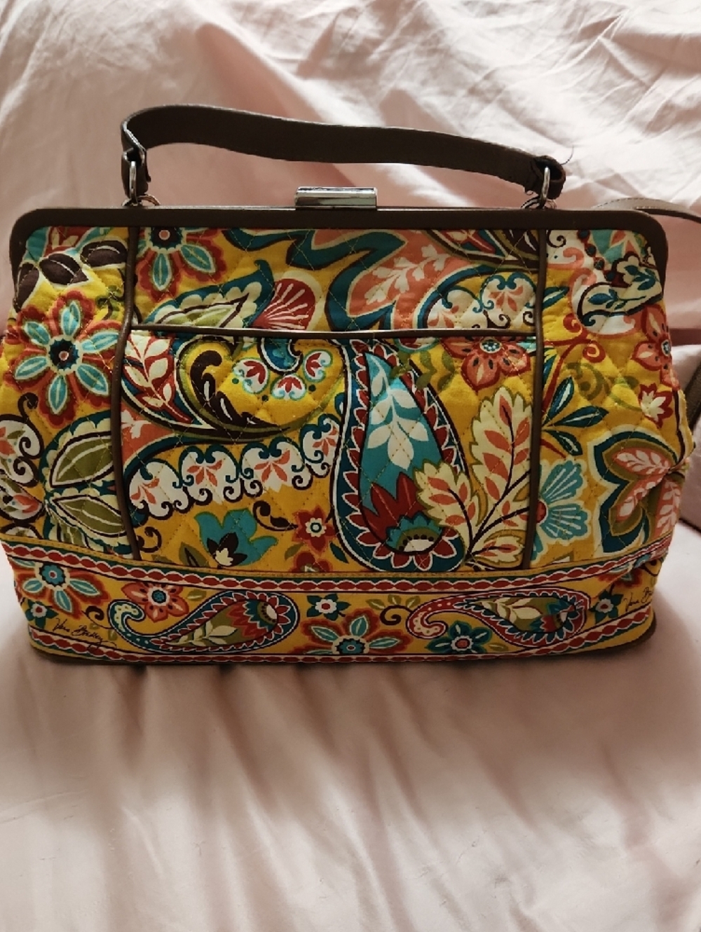 Vera Bradley Yellow Multicolor Paisley Quilted Travel Bag Set - Picture 12 of 14